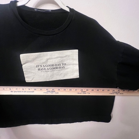 Zara Blue Boxy Cropped Sweatshirt 310 - Picture 10 of 13